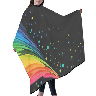 Personality  Bright Curve Abstraction On Black Background Hair Cutting Cape