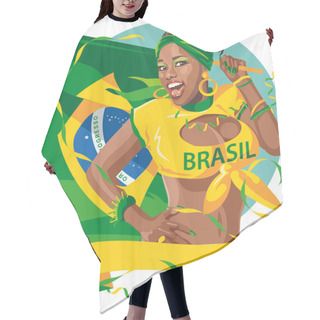 Personality  Brazil Soccer Fan Hair Cutting Cape