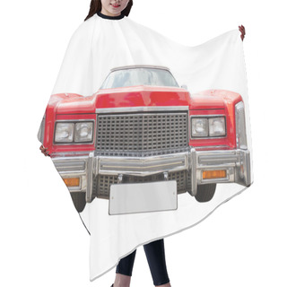 Personality  Red Cadillac Car, Cabriolet, Isolated Hair Cutting Cape