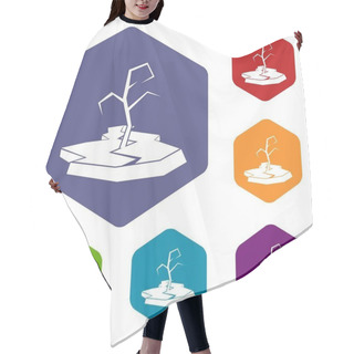 Personality  Drought Icons Set Hair Cutting Cape