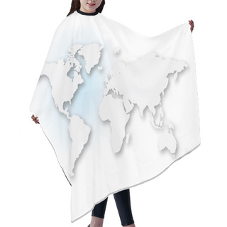 Personality  Illustrated Map Of The World With All Continents Hair Cutting Cape
