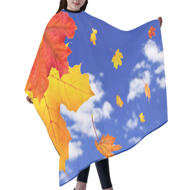 Personality  Fall Maple Leaves Background Hair Cutting Cape