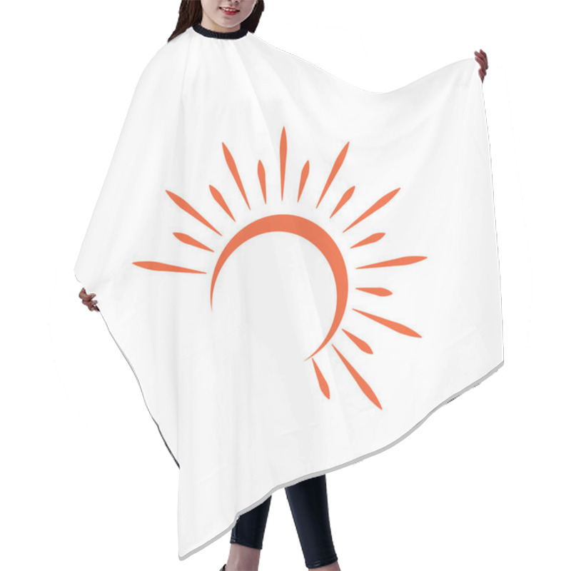 Personality  Sun Wave Logo Template vector symbol nature hair cutting cape