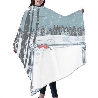 Personality  Frame On A Winter Landscape Hair Cutting Cape