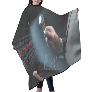 Personality  Businessman Searching Virus Hair Cutting Cape