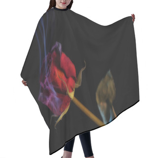 Personality  Smoking Red Rose Hair Cutting Cape