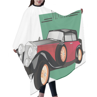 Personality  Vintage Classic Car And Banner Hair Cutting Cape