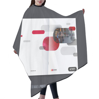 Personality  Abstract Brochure Design, Modern Annual Report, Centerfold Cover, Flyer In A4 With Colourful Rounded Rectangles Hair Cutting Cape