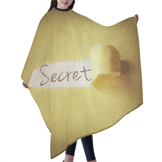 Personality  Word Secret Written Under Torn Strip Of Paper Hair Cutting Cape