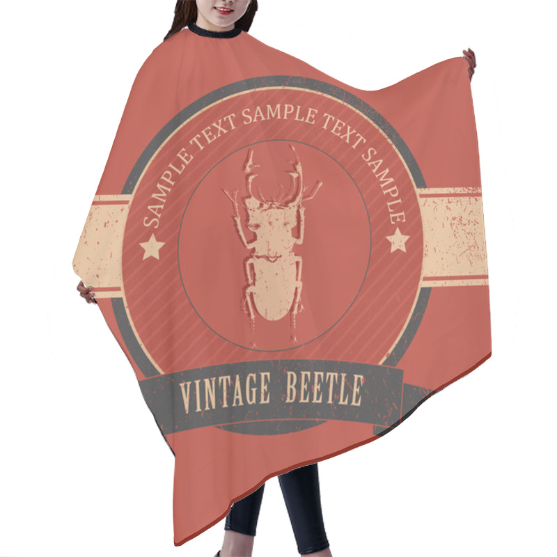 Personality  card with vintage bug hair cutting cape