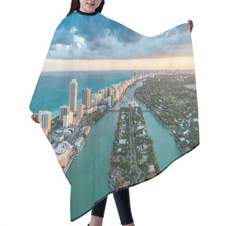 Personality  Miami Beach, Wonderful Aerial View Of Buildings, River And Veget Hair Cutting Cape
