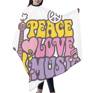 Personality  Peace-Love-Music_Brights Hair Cutting Cape