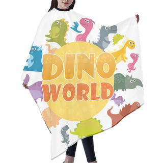 Personality  Dinosaurs World Poster. Vector Cartoon Dinosaurs Hair Cutting Cape
