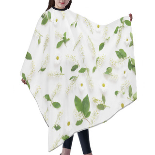 Personality  Floral Composition With White Flower And Daisies On White Background Hair Cutting Cape