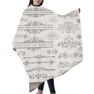 Personality  Calligraphic Elements And Page Decoration Hair Cutting Cape