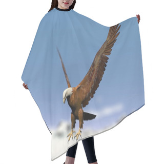 Personality  Eagle Landing Over Snowy Mountain - 3D Render Hair Cutting Cape