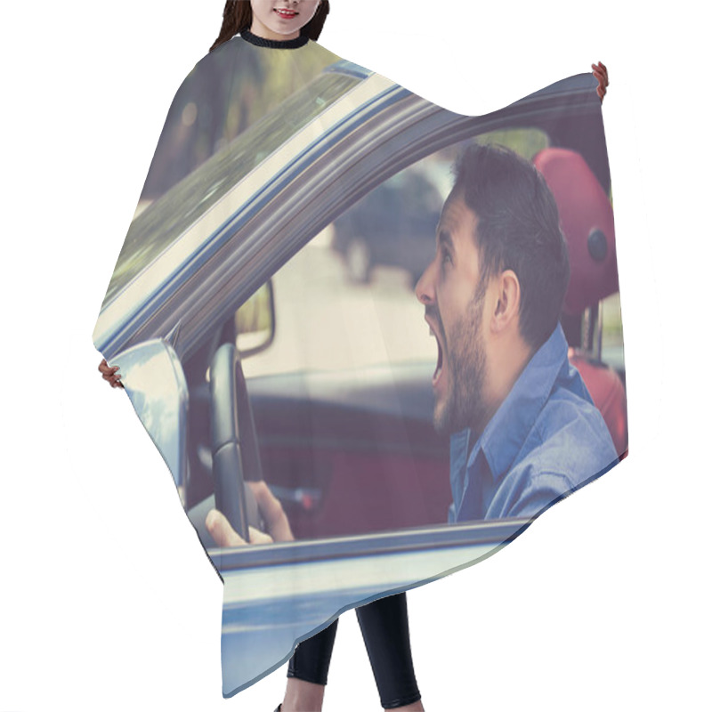 Personality  Side Profile Angry Driver. Negative Human Emotions Face Expression  Hair Cutting Cape