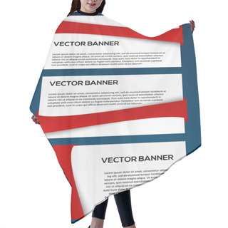 Personality  Vecor Banner Set With Red Line Hair Cutting Cape