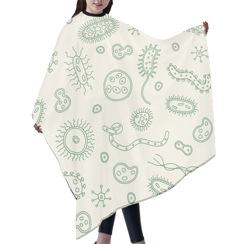 Personality  Hand Drawn Green Germ Vectors Hair Cutting Cape