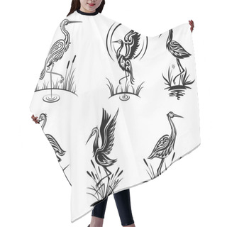 Personality  Stork, Heron, Crane And Egret Birds Hair Cutting Cape