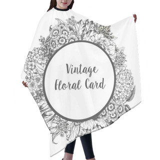 Personality  Vector Floral Frame Hair Cutting Cape