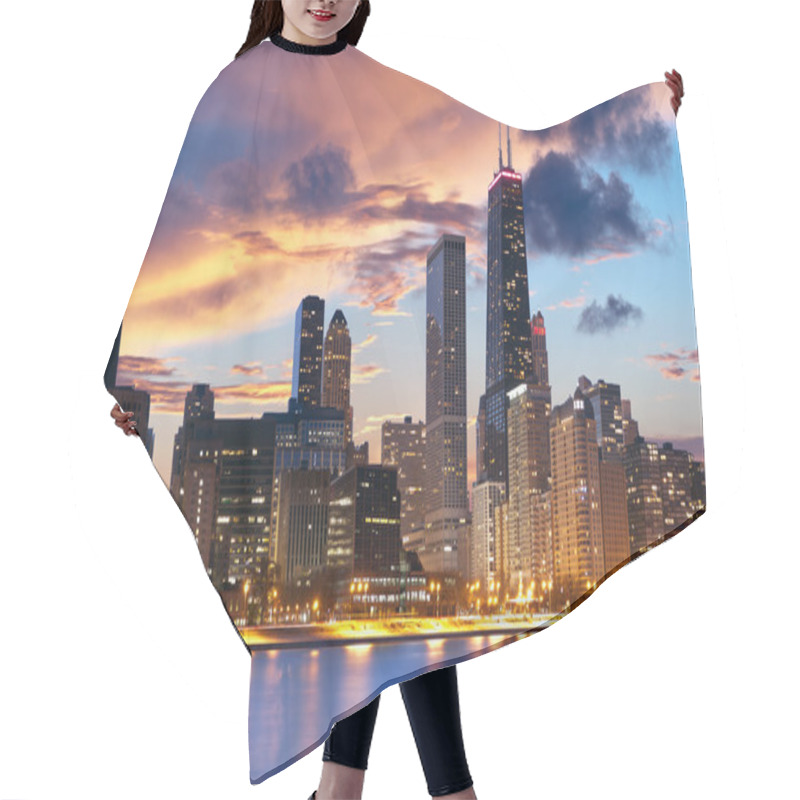 Personality  Chicago Skyline hair cutting cape