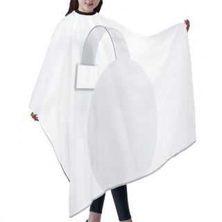 Personality  Blank Wobbler Hanging On Wall Mockup. 3D Rendering Hair Cutting Cape