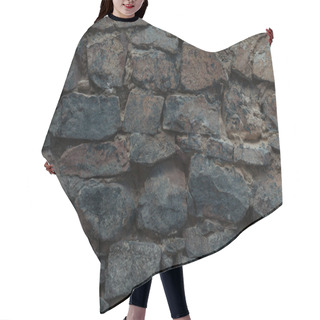 Personality  Close-up View Of Dark Grey Stone Wall Texture Hair Cutting Cape