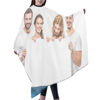 Personality  Friends Holding Blank Card     Hair Cutting Cape