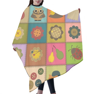 Personality  Patchwork Background With Different Patterns Hair Cutting Cape