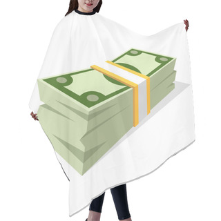 Personality  Money Stack Illustration, Flat Style. Hair Cutting Cape