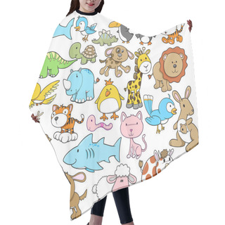 Personality  Cute Animal Vector Design Elements Set Hair Cutting Cape