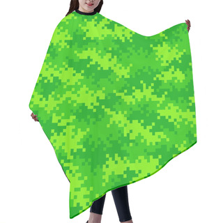 Personality  Neon Green Camouflage Pixel Pattern Seamlessly Tileable Hair Cutting Cape