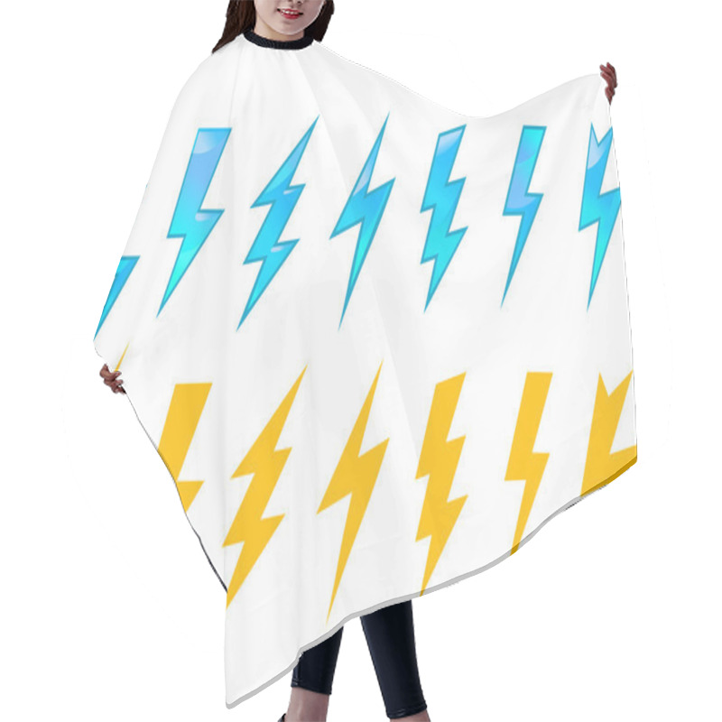 Personality  Lightning icons and symbols hair cutting cape