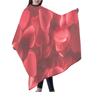Personality  Close-up View Of Beautiful Decorative Red Heart Shaped Petals, Valentines Day Background   Hair Cutting Cape