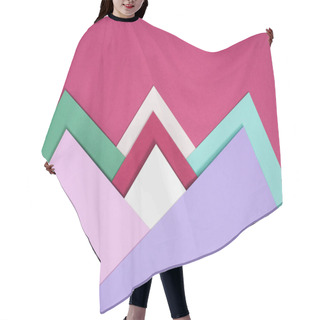 Personality  Colorful Different Triangles Isolated On Burgundy Hair Cutting Cape