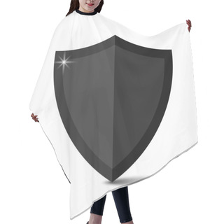 Personality  Metallic Black Shield. Vector Illustration. Eps 10. Stock Image. Hair Cutting Cape
