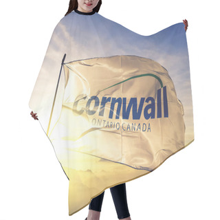 Personality  Cornwall Of Ontario Of Canada Flag Textile Cloth Fabric Waving On The Top Sunrise Mist Fog Hair Cutting Cape