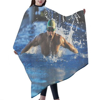 Personality   Swimmer Recreating On Olimpic Pool Hair Cutting Cape