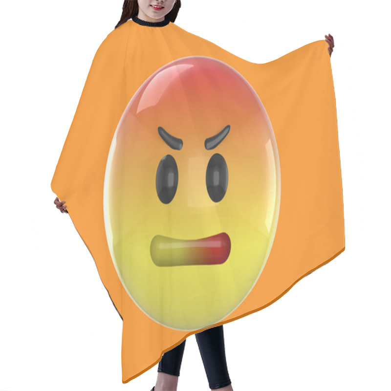 Personality  Angry Emoticon - 3d Icon Hair Cutting Cape