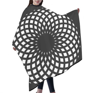 Personality  Monochrome Elegant Pattern. Black And White Geometric Circular Pattern. Hair Cutting Cape