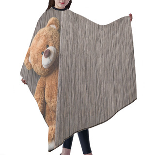 Personality  Cute Teddy Bears On Old Wood Background Hair Cutting Cape