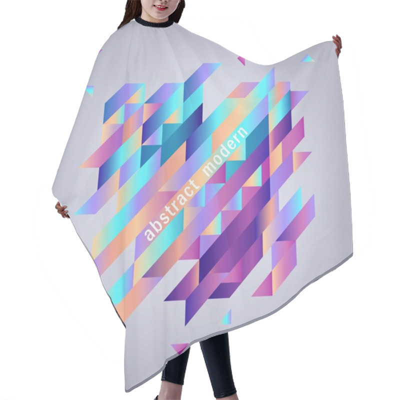 Personality  Vector Trendy Vibrant Gradient Background Template Hair Cutting Cape