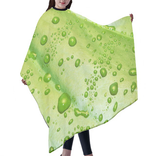Personality  Green Leaf With Water Drops Texture Hair Cutting Cape