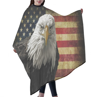 Personality  American Bald Eagle On Grunge Flag Hair Cutting Cape