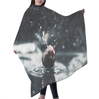 Personality  Ripe Cherry Falling In Water Hair Cutting Cape