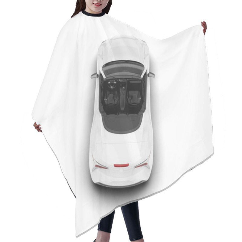 Personality  White Sport Car On White Background. 3d Rendering - Illustration Hair Cutting Cape
