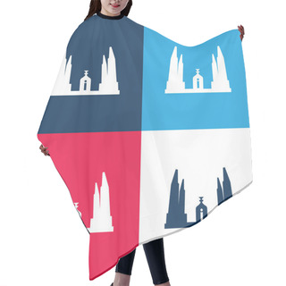 Personality  Bangkok Democracy Monument Of Thailand Blue And Red Four Color Minimal Icon Set Hair Cutting Cape