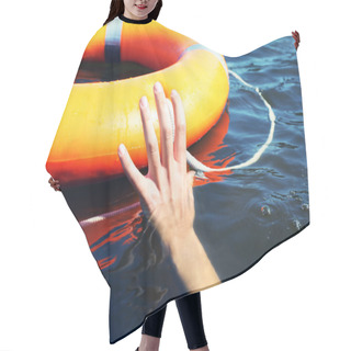 Personality  Hand Trying To Hold Life Buoy Hair Cutting Cape