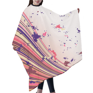 Personality  Vector - Colorful Wavy / Curvy Abstract Lines Hair Cutting Cape